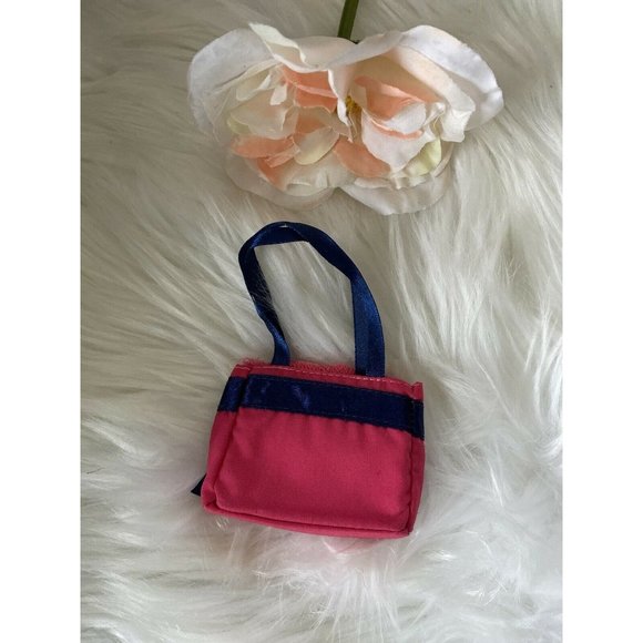 American Girl Battat OG Doll Retired Accessory Pink Navy Purse for Dolls 16" 18" - Picture 11 of 12
